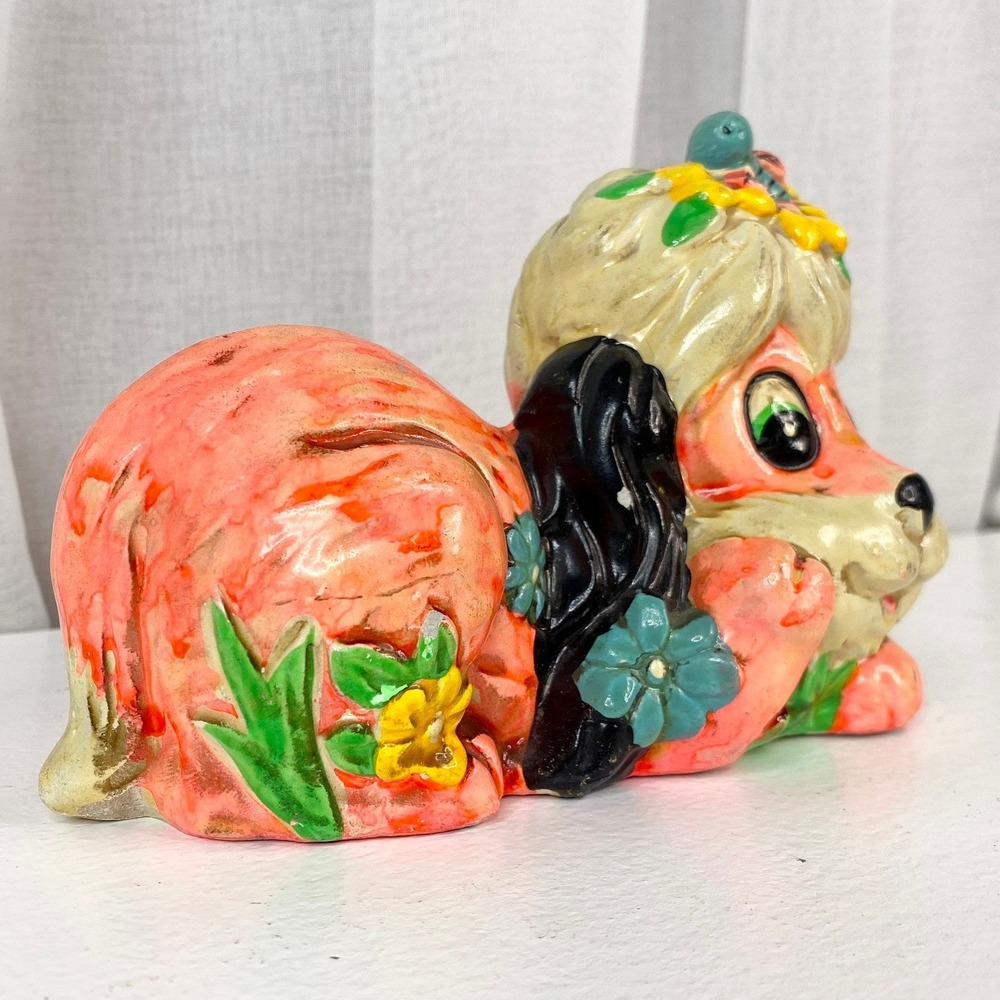 Vintage 1967 Holiday Fair Chalkware Dog Coin Bank - Picture 5 of 10